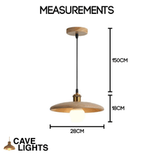 Load image into Gallery viewer, Oriental Wood Disc Light measurements

