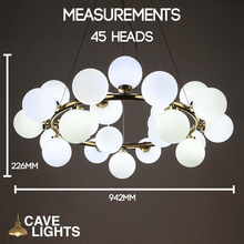 Load image into Gallery viewer, Magic Globe Chandelier 45 heads model measurements
