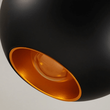 Load image into Gallery viewer, Close-up of Black Modern Globe Pendant Light
