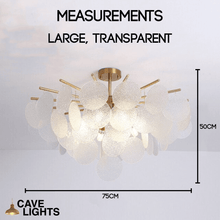 Load image into Gallery viewer, Modern Artistic Gold Chandelier large transparent model measurements
