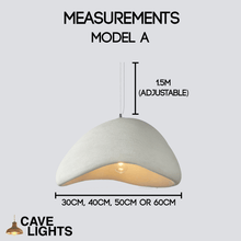 Load image into Gallery viewer, Japanese Style Pebble Pendant Light model A measurements
