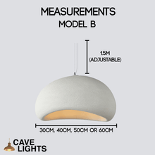 Load image into Gallery viewer, Japanese Style Pebble Pendant Light model B measurements

