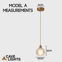 Load image into Gallery viewer, Crystal Pendant Lamp Model A measurements
