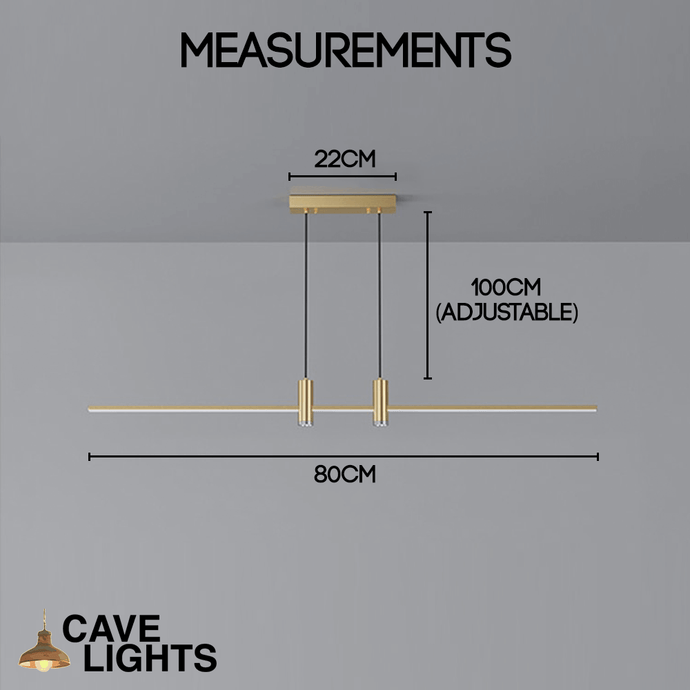 Gold Modern Dining Room Chandelier model A 80cm model measurements