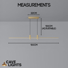 Load image into Gallery viewer, Gold Modern Dining Room Chandelier model A 100cm model measurements
