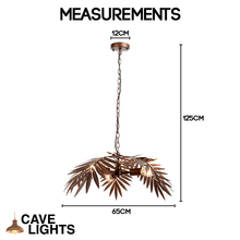 Load image into Gallery viewer, Coconut Tree Pendant Light model A measurements
