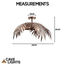 Load image into Gallery viewer, Coconut Tree Pendant Light model B measurements
