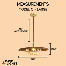 Load image into Gallery viewer, Japanese Style Metal Pendant Light model C large measurements
