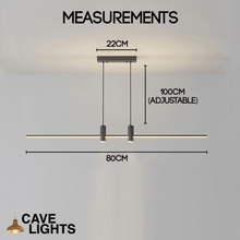 Load image into Gallery viewer, Black Modern Dining Room Chandelier model A 80cm model measurements
