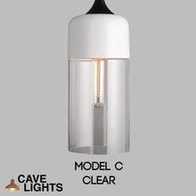 Load image into Gallery viewer, White Modern Glass Pendant Lamp Model C Clear
