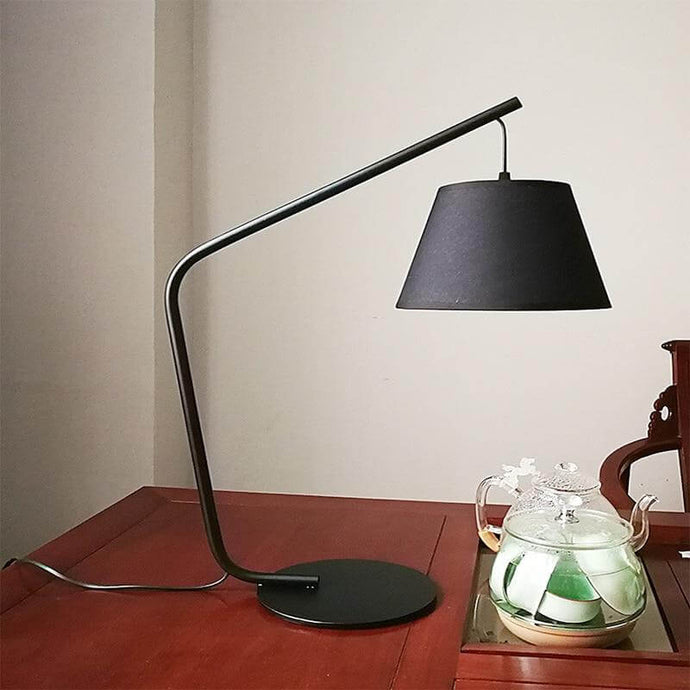 Black LED Table Lamp on coffee table