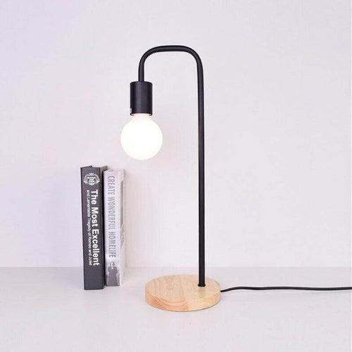 Exposed Bulb Desk Lamp on desk