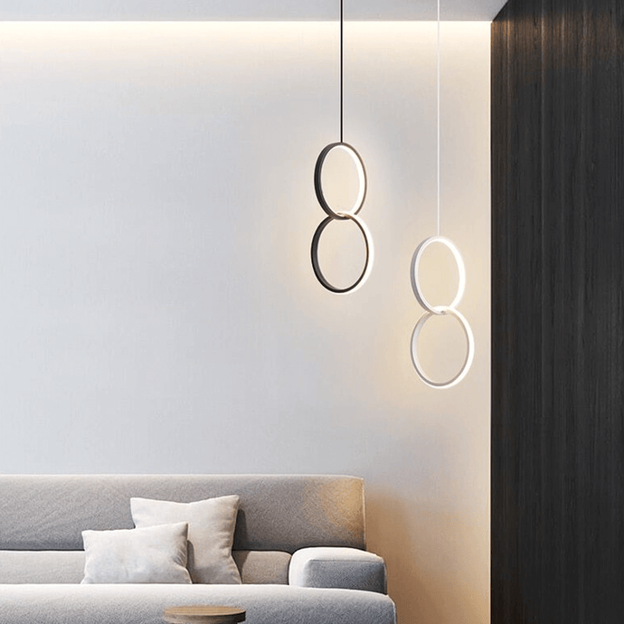 LED Pendant Charm Lights above sofa in living room