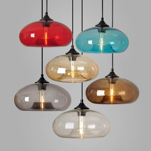 Coloured Glass Pendant Lights in several colours