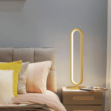 Load image into Gallery viewer, Gold Living Room Table Lamp on bedside table
