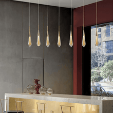 Load image into Gallery viewer, Glass Teardrop Pendant Lights above kitchen island
