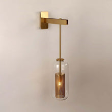 Load image into Gallery viewer, Gold Industrial Vintage Hanging Wall Light
