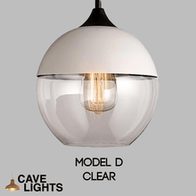 Load image into Gallery viewer, White Modern Glass Pendant Lamp Model D Clear

