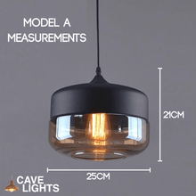 Load image into Gallery viewer, Modern Glass Pendant Lamp Model A measurements

