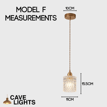 Load image into Gallery viewer, Crystal Pendant Lamp Model F measurements
