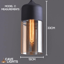 Load image into Gallery viewer, Modern Glass Pendant Lamp Model C measurements

