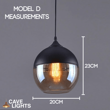 Load image into Gallery viewer, Modern Glass Pendant Lamp Model D measurements
