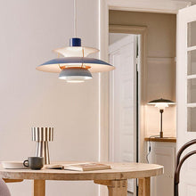 Load image into Gallery viewer, Blue Hue Oriental Colour Pendant Light above living room table
