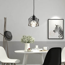Load image into Gallery viewer, Black Nordic Minimalist Hanging Lampshade above living room table
