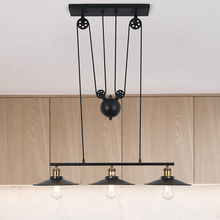 Load image into Gallery viewer, Black Pulley Ceiling Light hanging from ceiling
