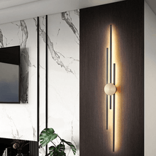 Load image into Gallery viewer, Black Modern Luxury Strip Light on living room wall
