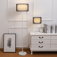 Load image into Gallery viewer, White Modern Classic Floor Lamp on white cabinet
