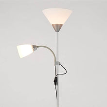 Load image into Gallery viewer, Silver Two-Headed Industrial Floor Lamp
