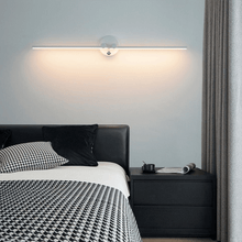 Load image into Gallery viewer, White Rotating LED Strip Light on wall above bed
