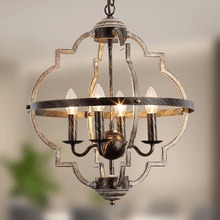Load image into Gallery viewer, Industrial Metal Farmhouse Chandelier
