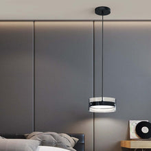 Load image into Gallery viewer, Black Industrial Style Chandelier above bedside table
