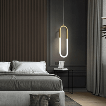 Load image into Gallery viewer, Nordic Shaped Pendant Light above bedroom table next to bed

