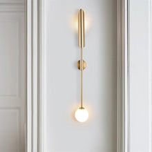 Load image into Gallery viewer, Gold Post-Modern Metal Wall Lamp on wall
