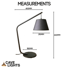 Load image into Gallery viewer, Black LED Table Lamp measurements
