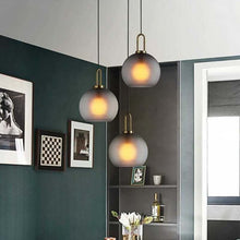 Load image into Gallery viewer, Smoky Glass Pendant Lights in living room

