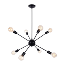 Load image into Gallery viewer, Black Metal Star Chandelier 8 light model
