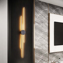Load image into Gallery viewer, Gold Modern Luxury Strip Light on living room wall
