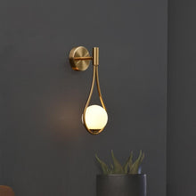 Load image into Gallery viewer, Glass Ball Wall Light on wall above plant
