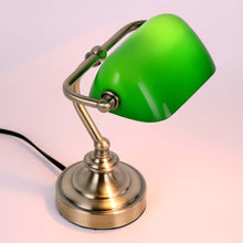 Load image into Gallery viewer, Mini Old-Fashioned Bank Desk Light from above
