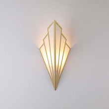 Load image into Gallery viewer, Gold Hotel Style Wall Light on wall
