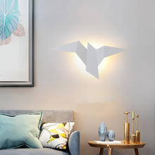 Load image into Gallery viewer, White Metallic Bird Wall Light on living room wall
