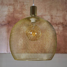 Load image into Gallery viewer, Close-up of Metal Mesh Pendant Light
