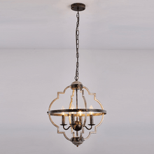 Load image into Gallery viewer, Industrial Metal Farmhouse Chandelier hanging from ceiling
