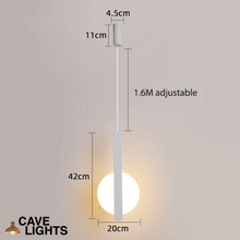 Load image into Gallery viewer, White LED Thin Strip Full Circle Pendant Light measurements
