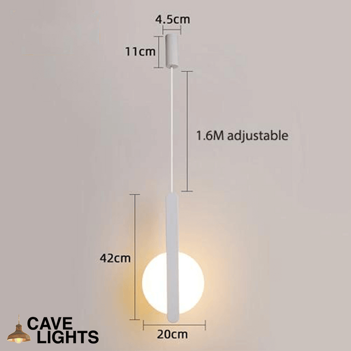 White LED Thin Strip Full Circle Pendant Light measurements