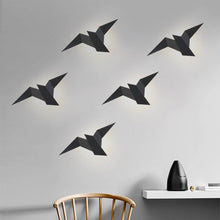 Load image into Gallery viewer, Black Metallic Bird Wall Lights on wall
